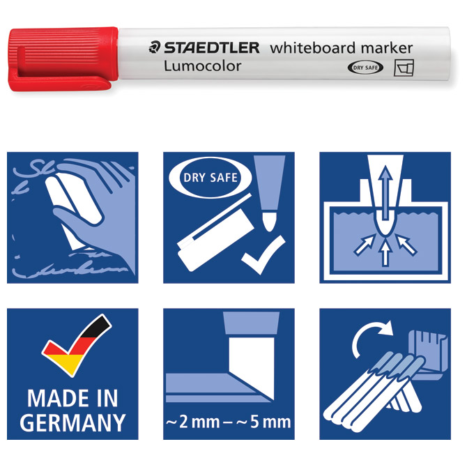 Marker za bijelu ploču 2-5mm reciklirani Lumocolor Staedtler 351 B-2 crveni Cijena