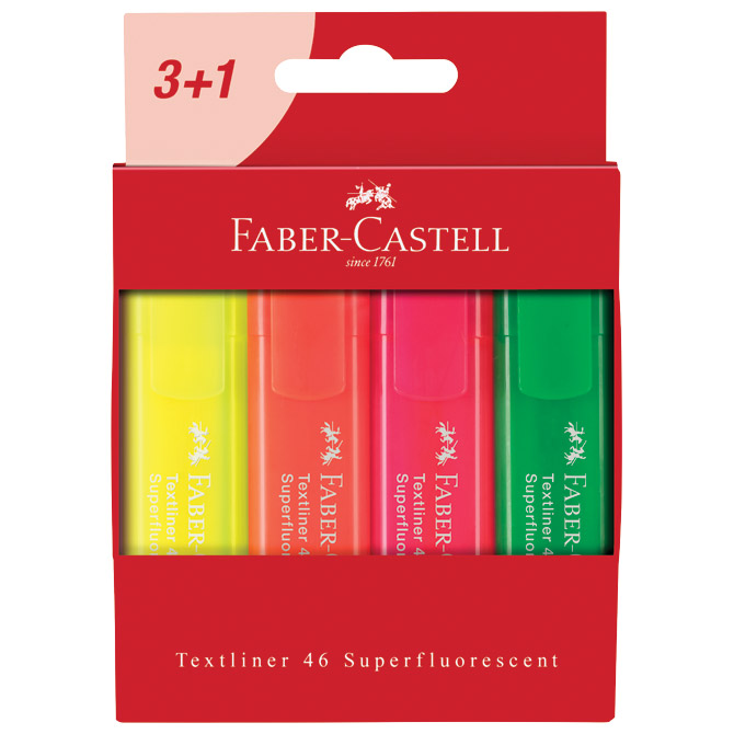 Signir 1-5mm 46 Superfluorescent kartonska kutija Faber-Castell 254604/4boje blister Cijena