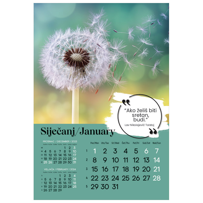 Kalendar “Zrnce mudrosti” 13 listova, spirala!! Cijena