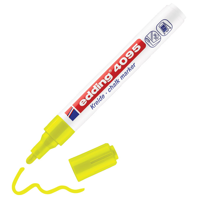 Marker-kreda za staklo 2-3mm Edding 4095/1 neon žuti blister Cijena
