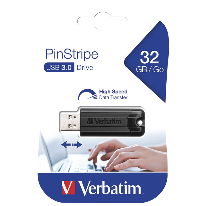 Memorija USB 32GB 3.0 PinStripe Verbatim 49317 crna blister Cijena