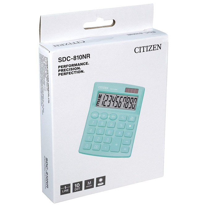 Kalkulator komercijalni 10mjesta Citizen SDC-810NRGNE zeleni blister Cijena