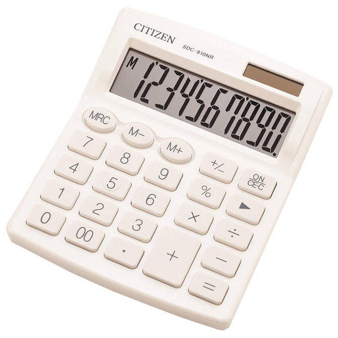 Kalkulator komercijalni 10mjesta Citizen SDC-810NRWHE bijeli blister Cijena