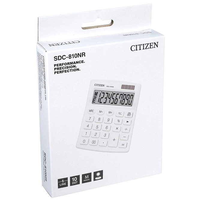 Kalkulator komercijalni 10mjesta Citizen SDC-810NRWHE bijeli blister Cijena
