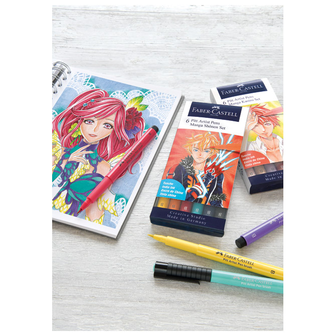 Flomaster Pitt artist  6boja Manga Shonen Faber-Castell 167157 blister Cijena