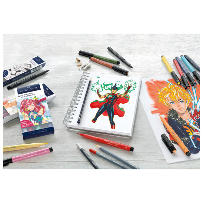 Flomaster Pitt artist  6boja Manga Shonen Faber-Castell 167157 blister Cijena