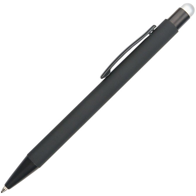 Olovka kemijska metalna gumirana+touch pen YFA2665B Oslo crno/srebrna Cijena