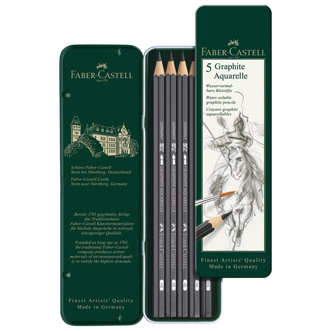 Olovka grafitna pk5 u metalnoj kutiji Aquarelle Faber-Castell 117805 Cijena