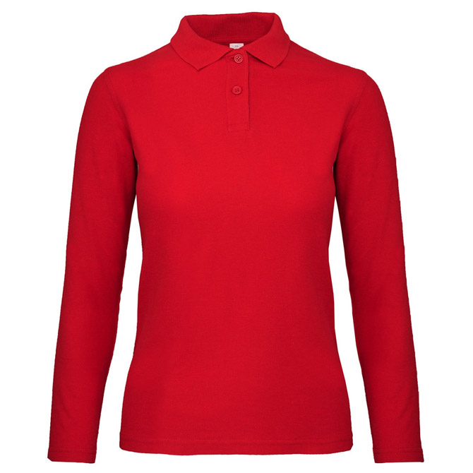 Majica dugi rukavi polo B&C ID.001 LSL/women 180g crvena XS Cijena