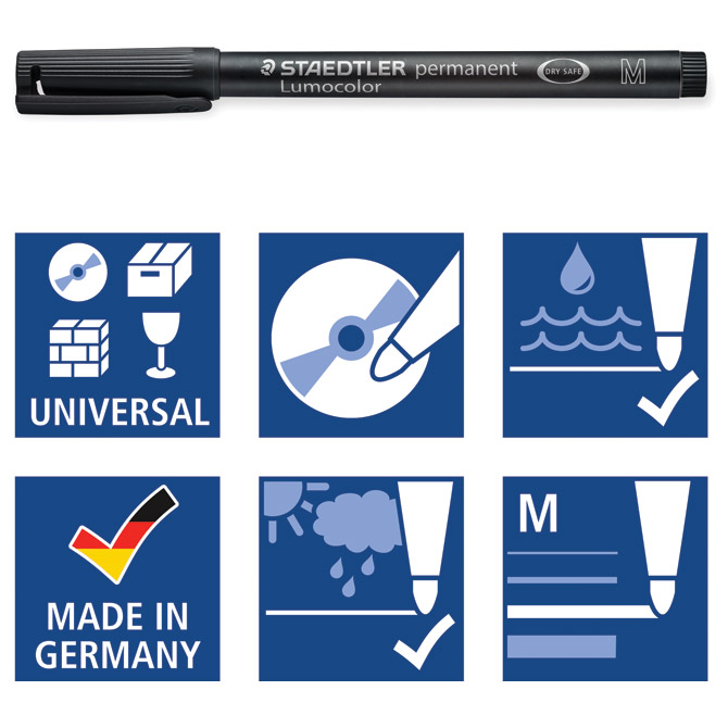 Marker permanentni 1 mm reciklirani Lumocolor Staedtler 317-9 BKDA crni blister Cijena