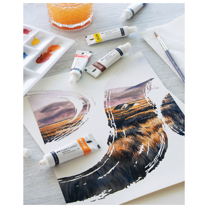 Boja vodena u tubi 9ml 12boja+paleta Creative Studio Faber-Castell 169612 blister Cijena