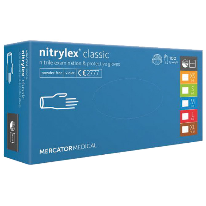 Pribor za čišćenje-rukavice nitril-bez pudera nitrylex classic pk100 plave S Cijena