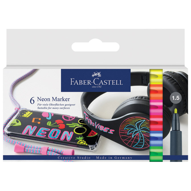 Marker permanentni 1-2mm Neon pk6 Faber-Castell 160806 sortirano blister Cijena