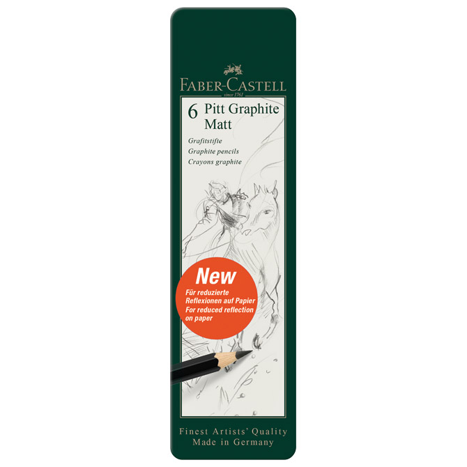 Olovka grafitna pk6 u metalnoj kutiji Pitt graphite matt Faber-Castell 115207 Cijena