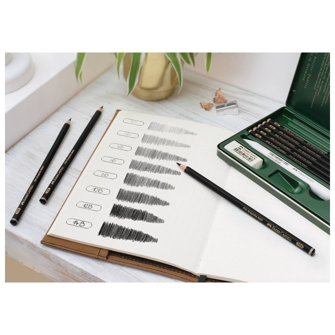 Olovka grafitna pk6 u metalnoj kutiji Pitt graphite matt Faber-Castell 115207 Cijena