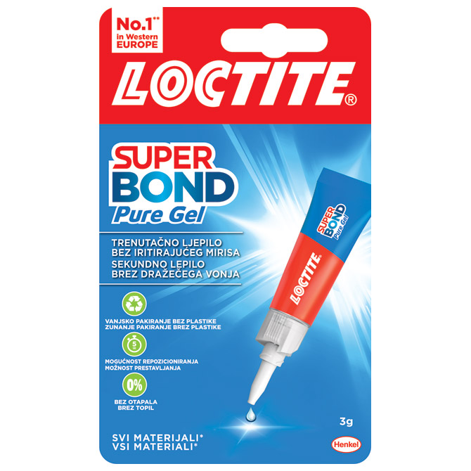 Ljepilo trenutačno  3g Loctite Super Bond Pure Gel  Henkel 2733280(2943109) blister Cijena
