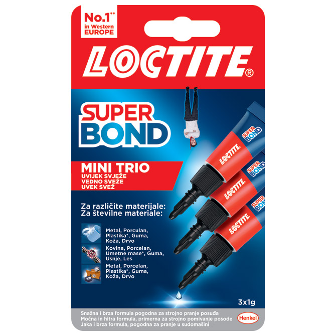 Ljepilo trenutačno  1g pk3 Loctite Super Bond Mini Trio Henkel 2733331 blister Cijena