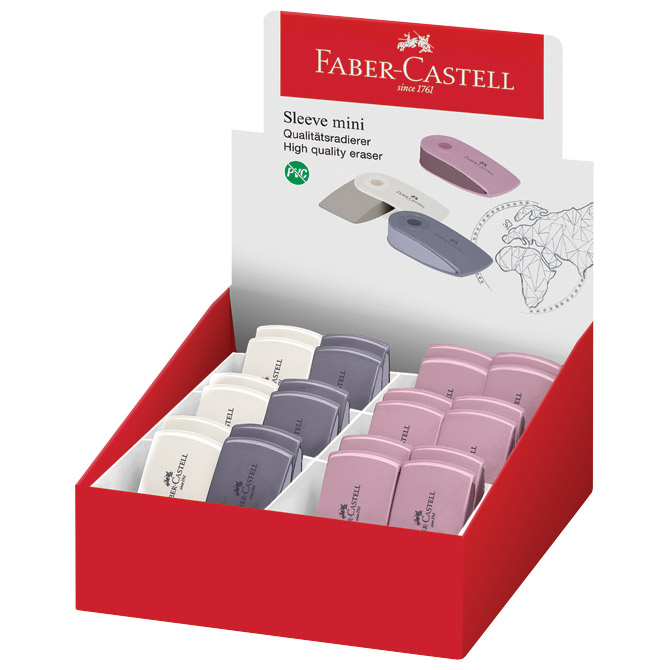 Gumica plastična Sleeve Mini Faber-Castell 182434 sortirano!! Cijena