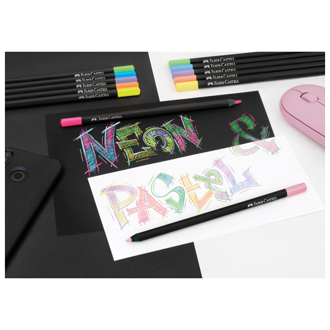 Boje drvene  12boja trokutaste Black Edition neon+pastel Faber-Castell 116410 blister Cijena