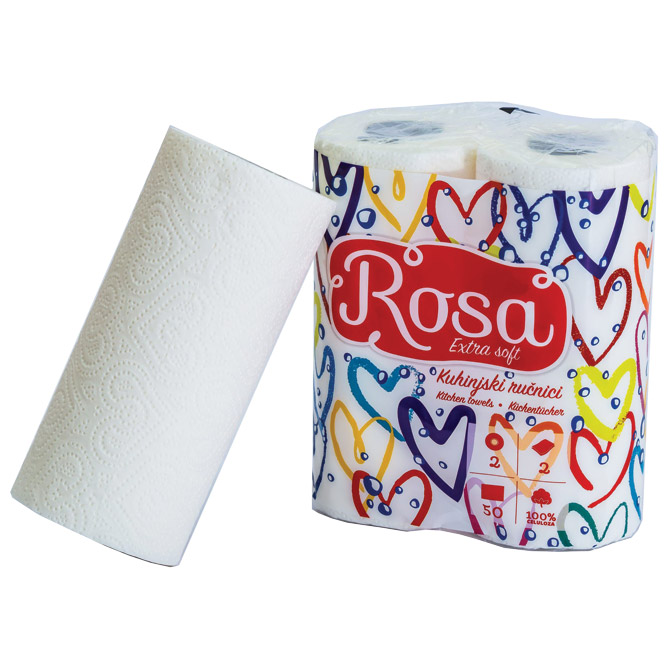 Ručnik papirnati jastučni 22cm dvoslojni pk2 Rosa Extra soft bijeli Cijena