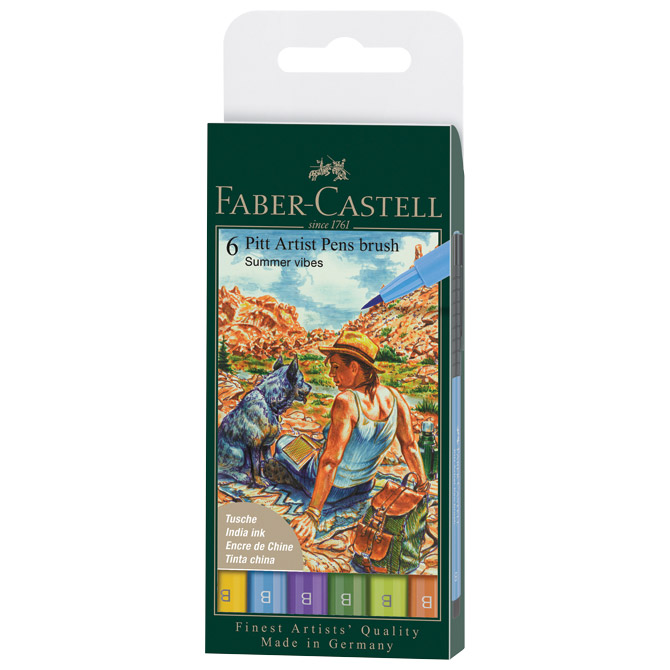 Set Pitt artist brush B  6boja Summer vibes Faber-Castell 167178 blister Cijena