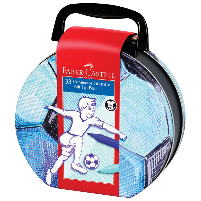 Flomaster školski  33boje u metalnoj kutiji Connector Soccer Faber-Castell 155538 Cijena