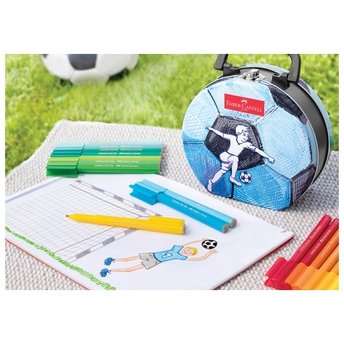 Flomaster školski  33boje u metalnoj kutiji Connector Soccer Faber-Castell 155538 Cijena