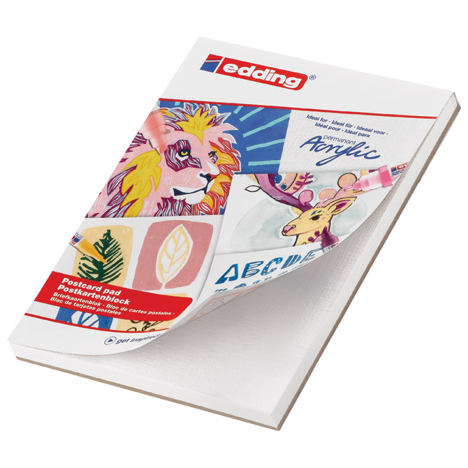 Blok-papir za akrilne/uljne boje 20 listova A6 300g (za razglednice) Edding Cijena