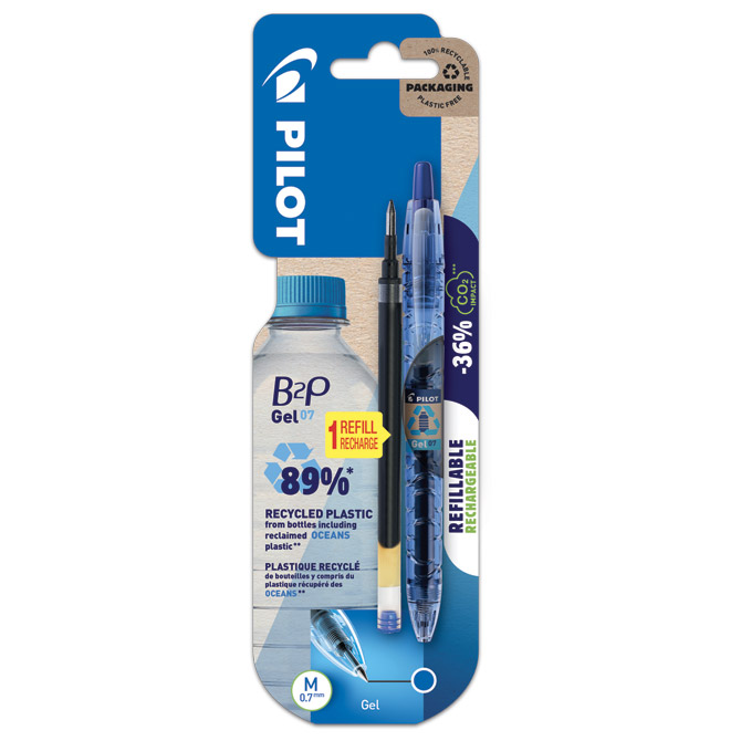 Roler gel 0,7mm Bottle to pen Begreen Pilot BL-B2P-7-BG plavi + refil gratis blister Cijena