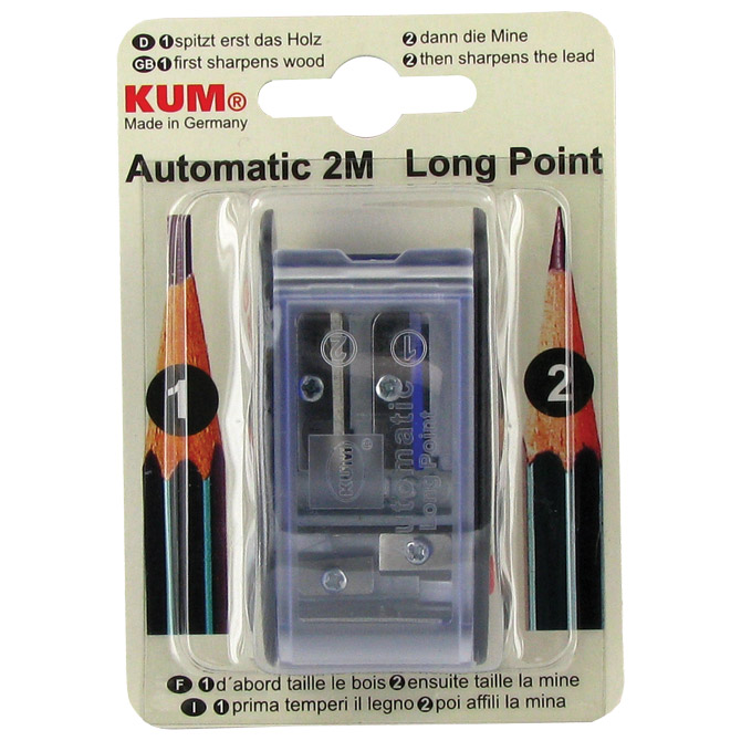 Šiljilo metalno 4rupe-za olovke i 2mm tehničke Automatic AS2M KUM.1053122 plavo/prozirno blister Cijena