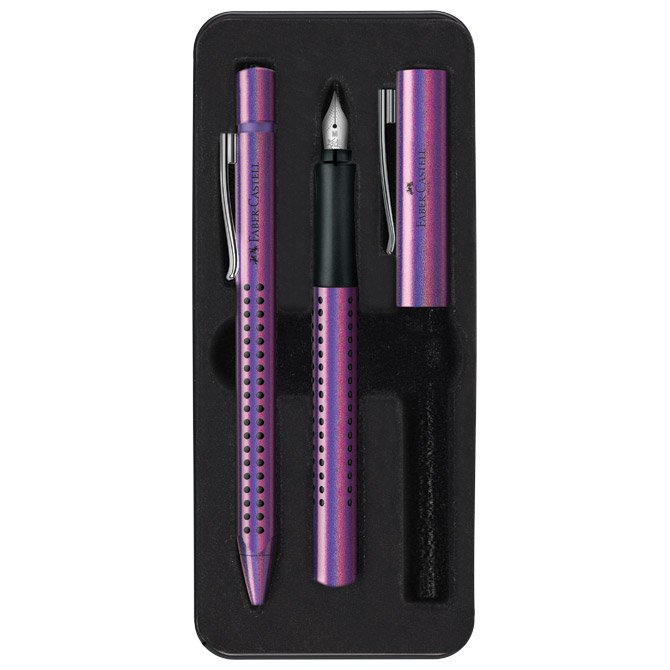 Garnitura olovka kemijska+nalivpero Grip Glam Faber-Castell 201534 biserno ljubičasta Cijena