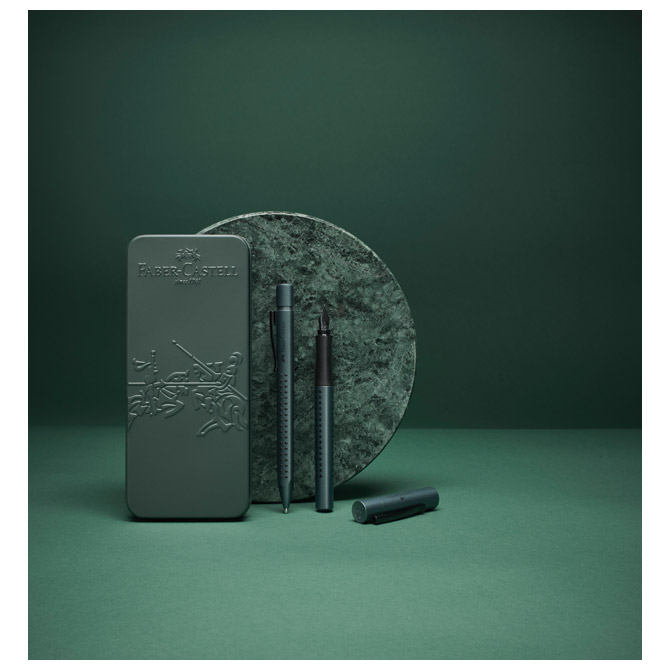 Garnitura olovka kemijska+nalivpero Grip 2011 Edition u met.kut. Faber Castell 201535 t.zelena Cijena