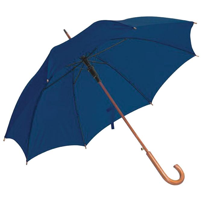Kišobran automatik s drvenom ručkom tamno plavi Cijena
