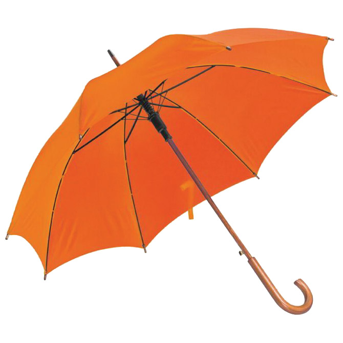 Kišobran automatik s drvenom ručkom narančasti Cijena