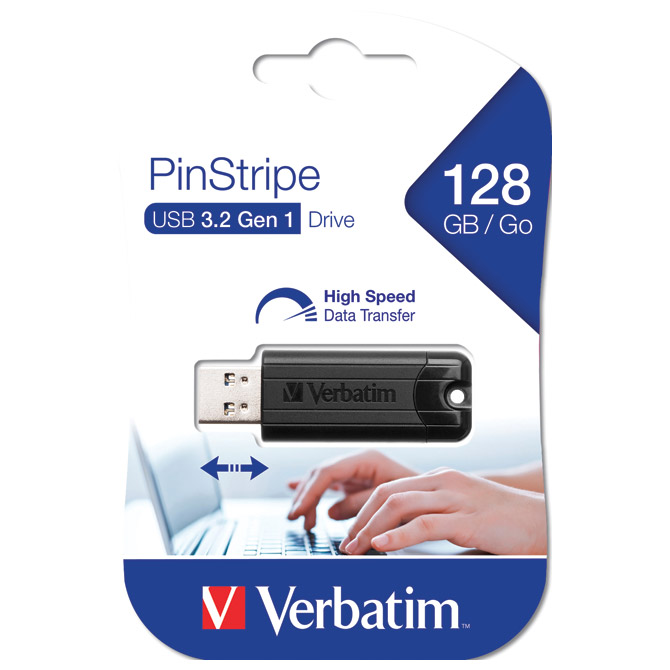 Memorija USB128GB 3.0 PinStripe Verbatim 49319 crna blister Cijena