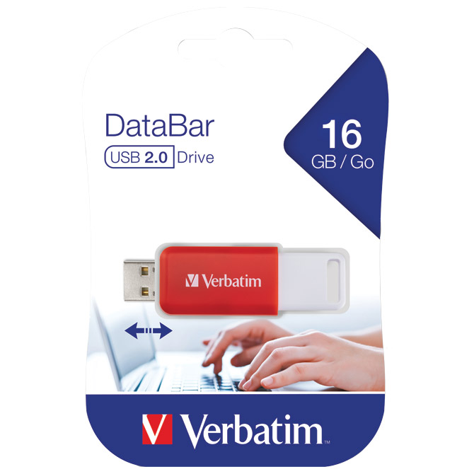 Memorija USB 16GB 2.0 DataBar Verbatim 49453 crvena blister Cijena
