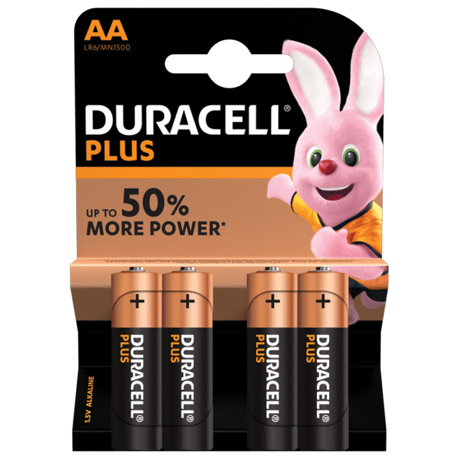 Baterija alkalna 1,5V AA Plus pk4 Duracell LR6 blister Cijena