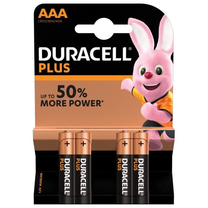 Baterija alkalna 1,5V AAA Plus pk4 Duracell LR03 blister Cijena