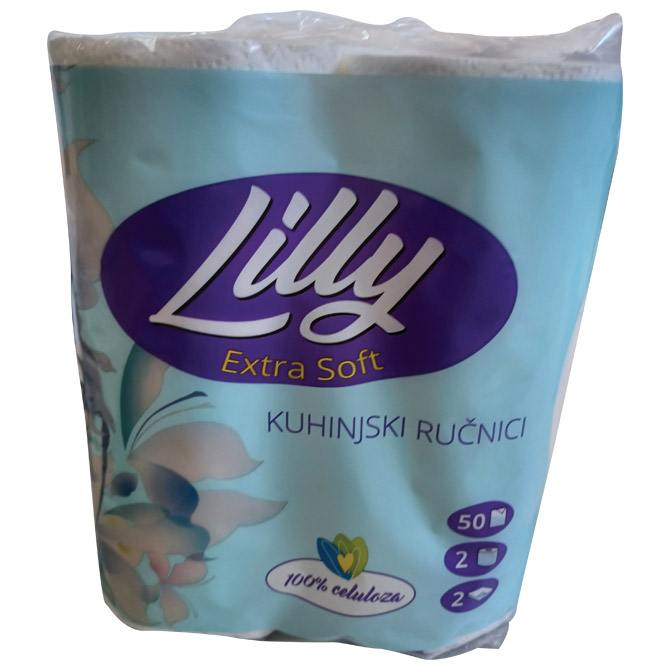 Ručnik papirnati jastučni 22cm dvoslojni pk2 Lilly Extra soft bijeli! Cijena