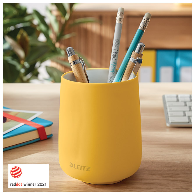 Čaša za olovke keramička okrugla fi-8,5xH10,8cm Cosy Leitz 53290019 žuta Cijena
