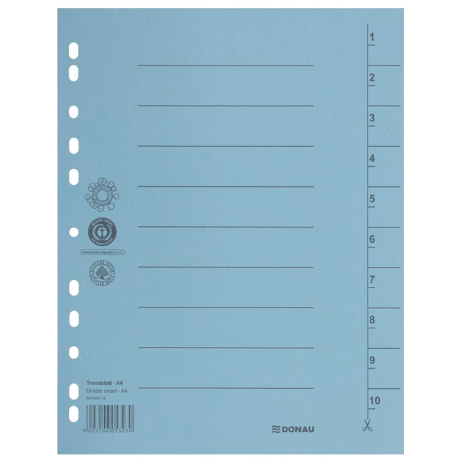 Pregrada kartonska A4 250g pk100 Donau 8610001-10 plava Cijena