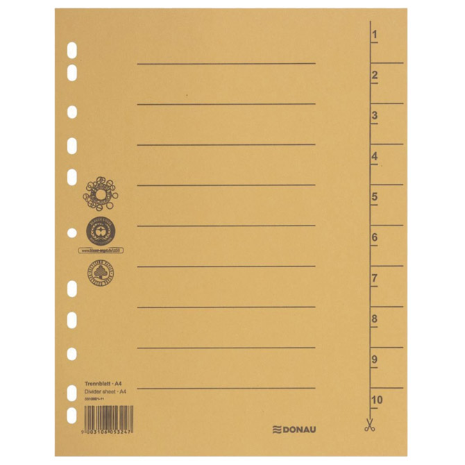 Pregrada kartonska A4 250g pk100 Donau 8610001-11 žuta Cijena