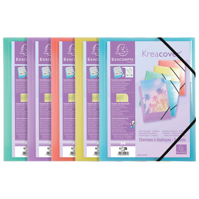 Fascikl klapa s gumicom pp A4 Kreacover Exacompta 55279E pastel sortirano Cijena