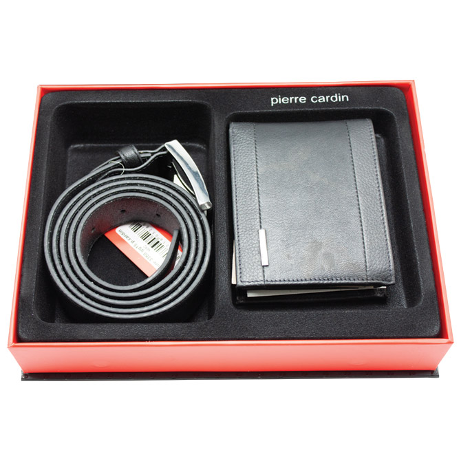 Set kožni muški Pierre Cardin crni Cijena