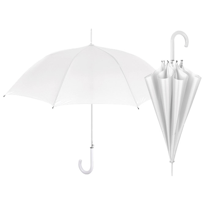 Kišobran ručni s plastičnom ručkom Basic Perletti 12065 bijeli Cijena