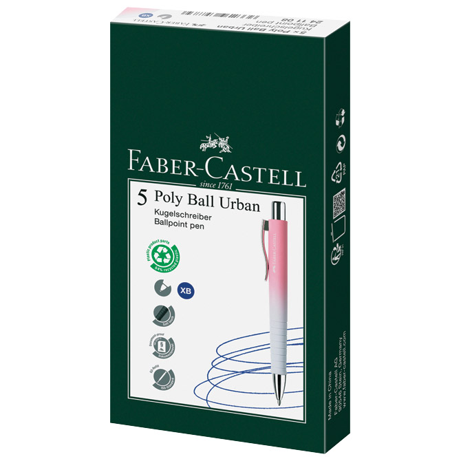 Olovka kemijska gumirana Poly Ball XB Faber Castell 241108 rozo-svijetloplava Cijena