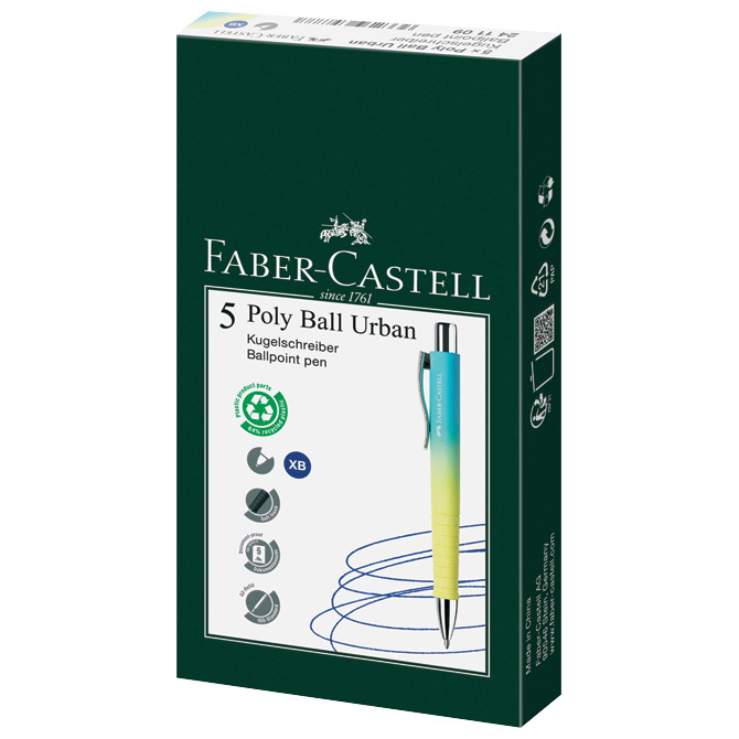 Olovka kemijska gumirana Poly Ball XB Faber Castell 241109 plavo-žuta Cijena