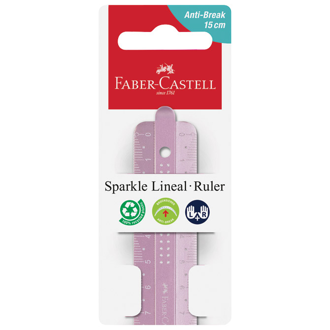 Ravnalo pvc 15cm Sparkle Faber-Castell 172015 sort blister Cijena