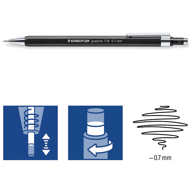Olovka tehnička 0,7 mm Graphite Staedtler 778 07-9 crna Cijena