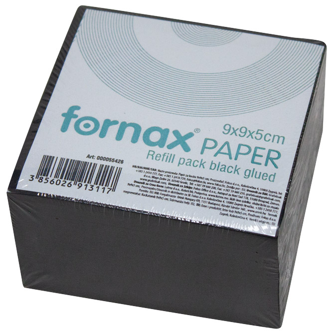 Papir za kocku 9x9x5cm ljepljeni Fornax crni Cijena